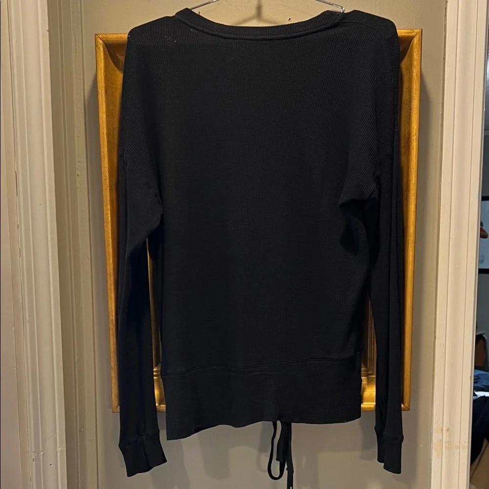 Velvet Women's Black Lace-Up Long super soft thermal Sleeve Top - Picture 7 of 10